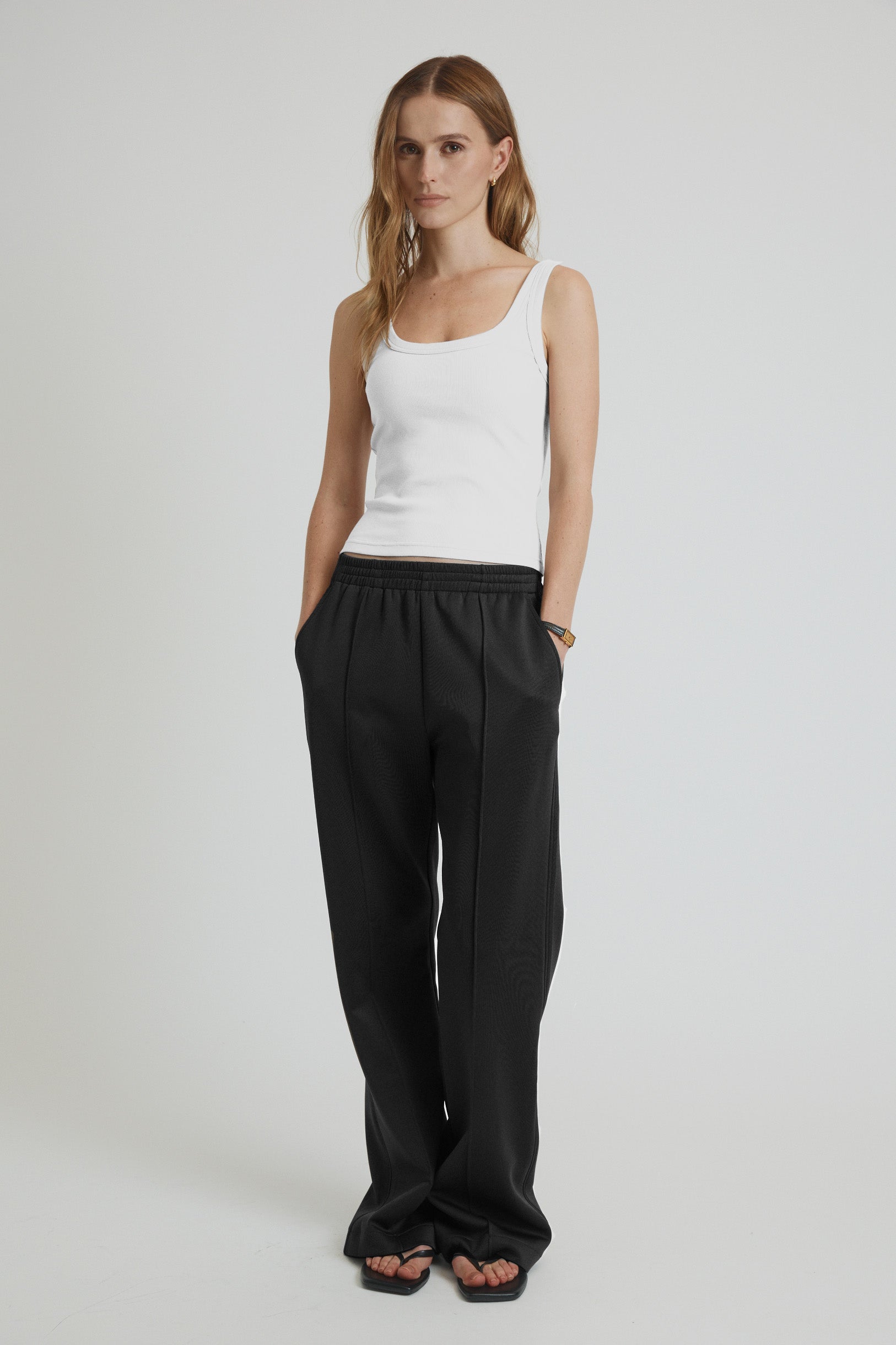 drew track pant in black