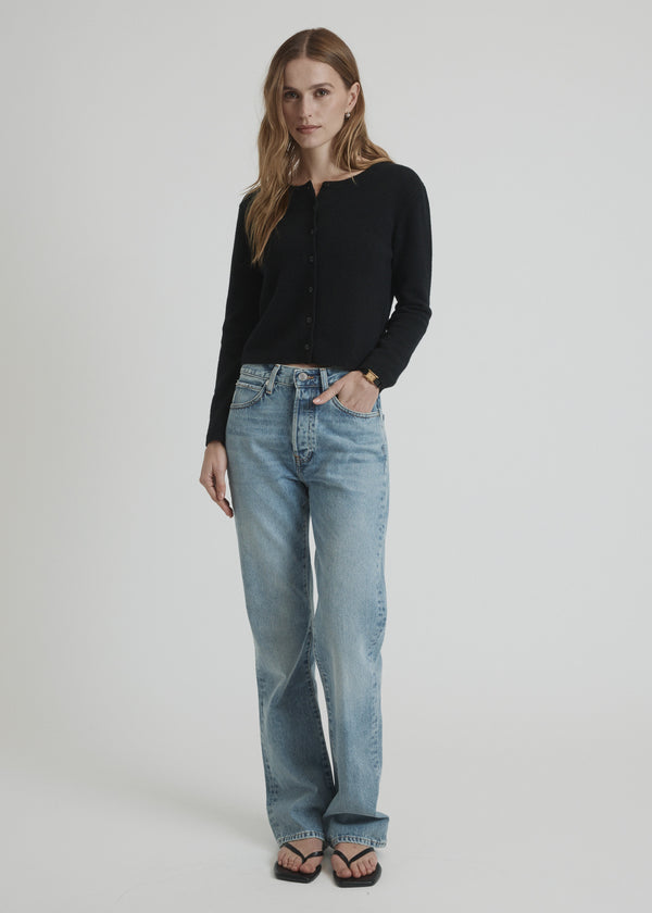 lucia cardigan in black cashmere