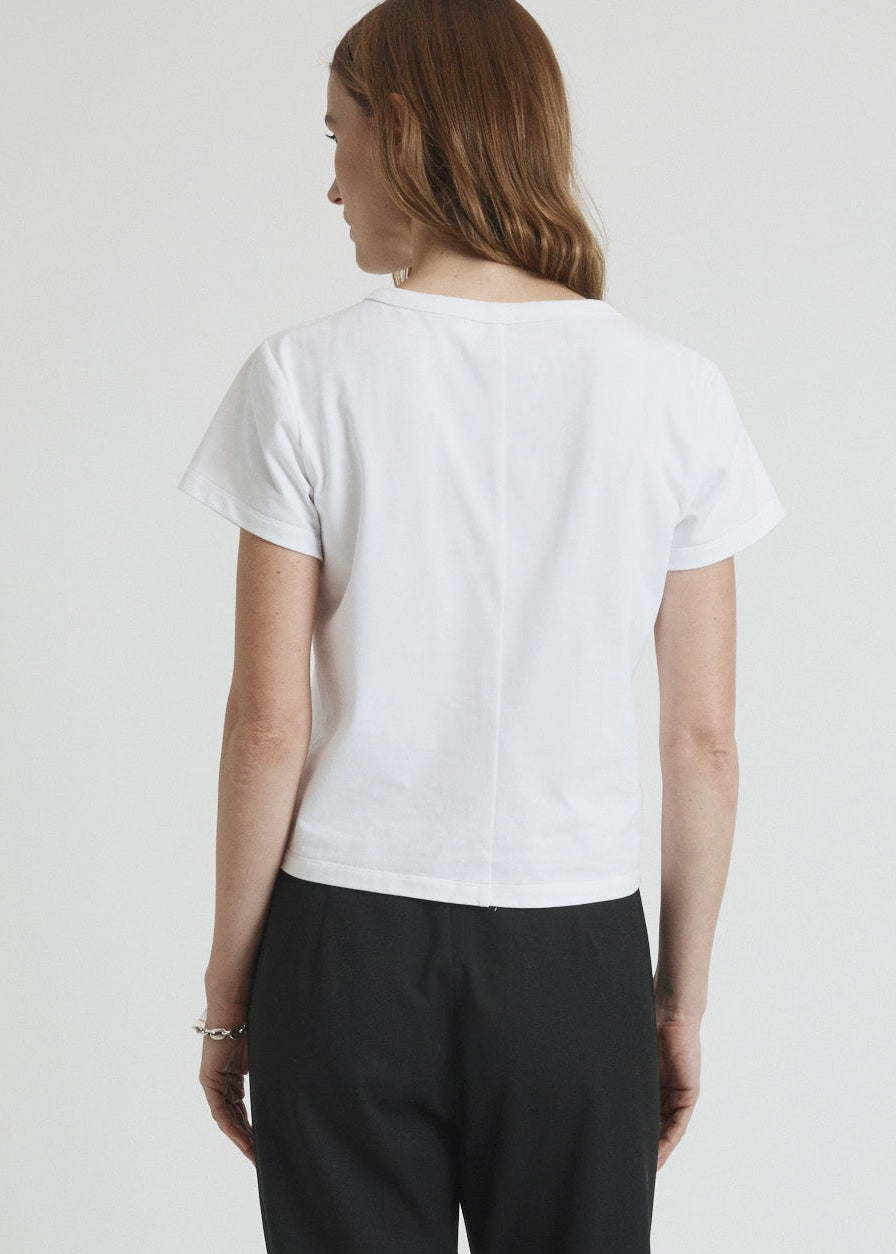 seam t-shirt in white cotton