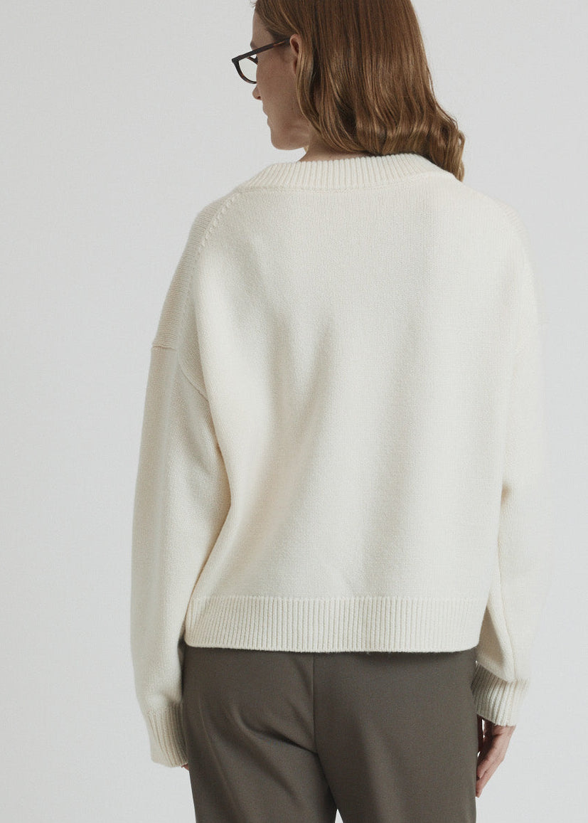 risa sweater in snow wool cashmere