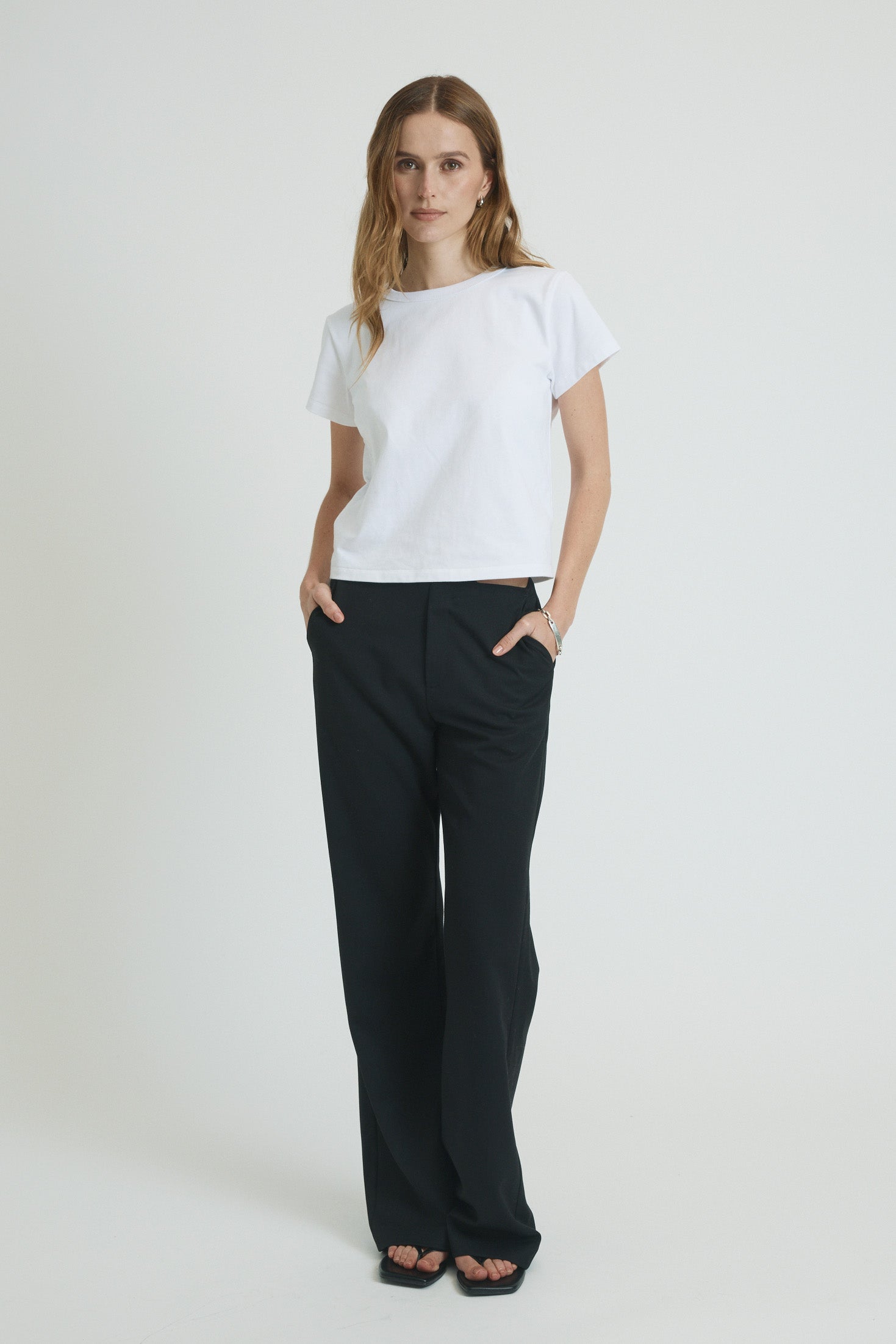 seam t-shirt in white cotton