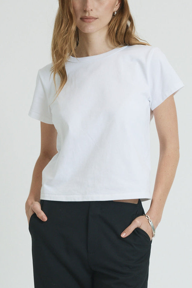 seam t-shirt in white cotton