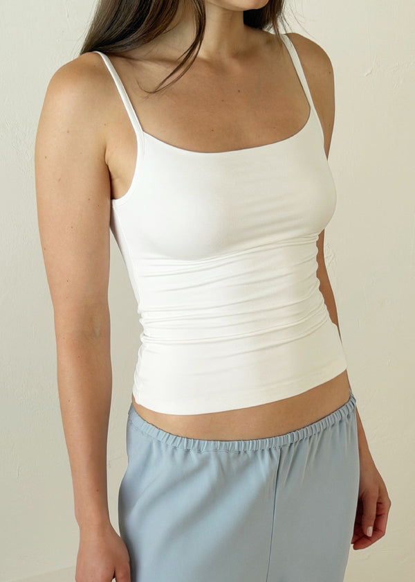 luna tank in ivory jersey