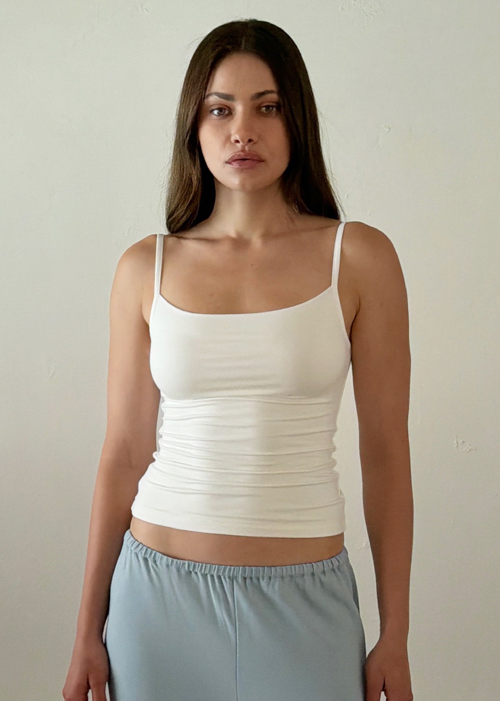 luna tank in ivory jersey