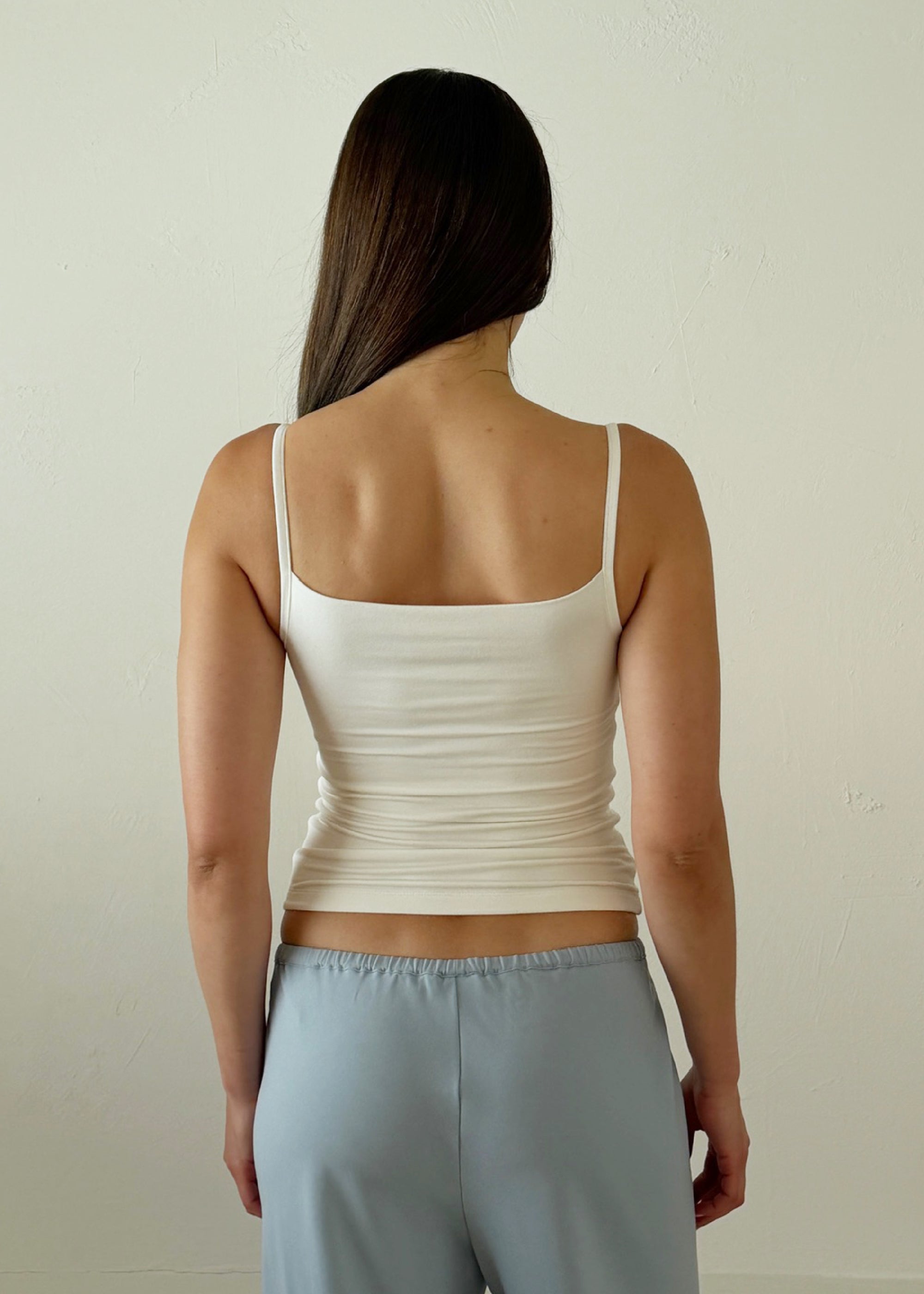 luna tank in ivory jersey