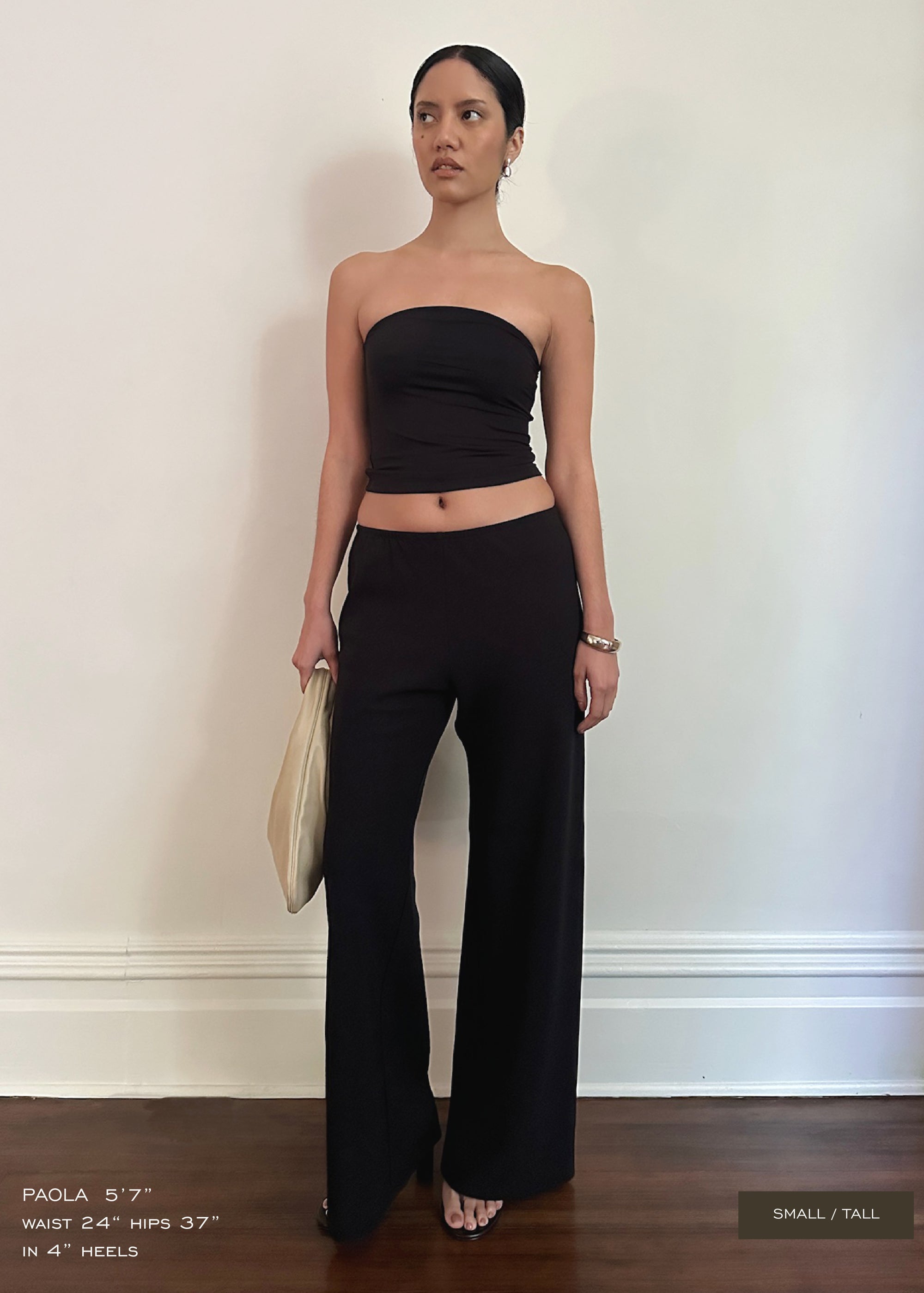 james pant in black lightweight crepe