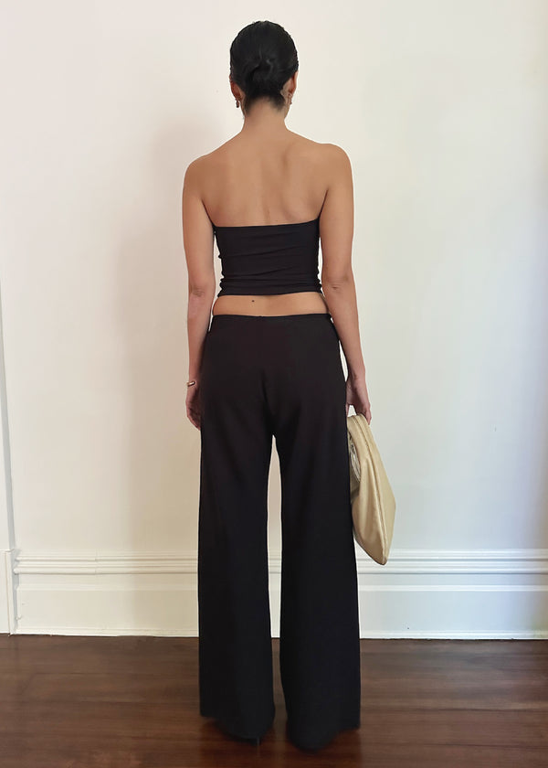 original james pant in black lightweight crepe - preorder ships by July 30th