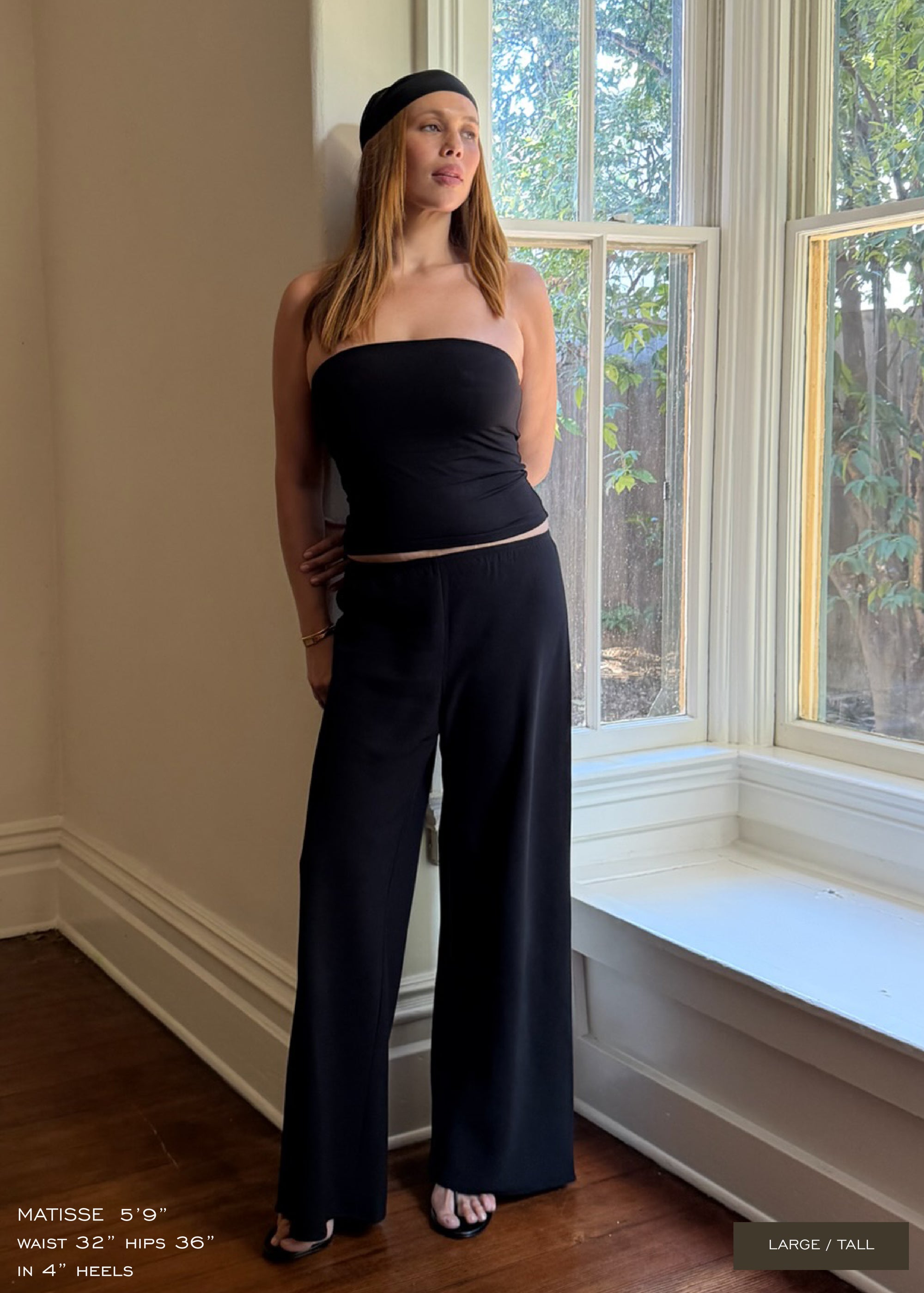 james pant in black lightweight crepe