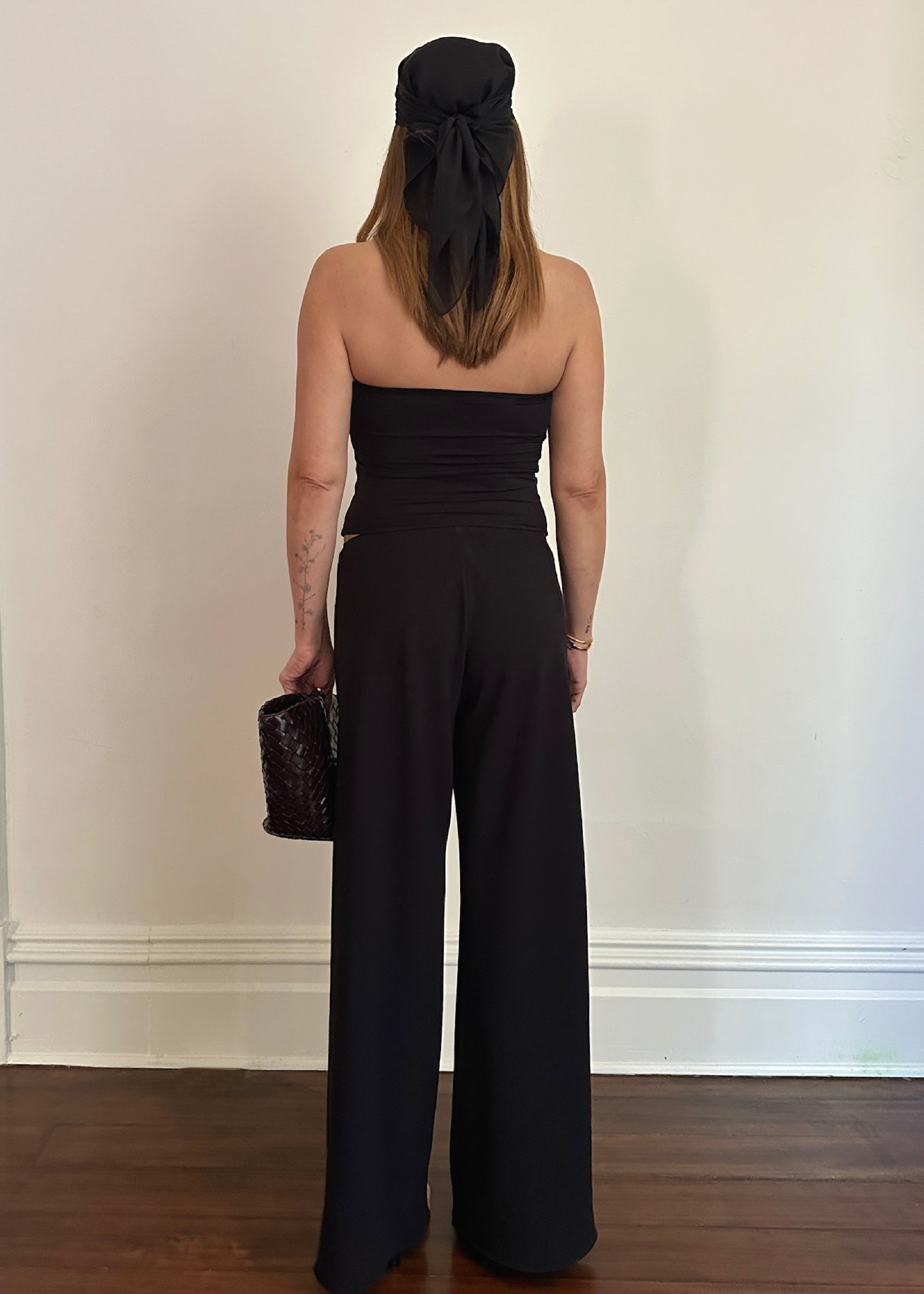 james pant in black lightweight crepe