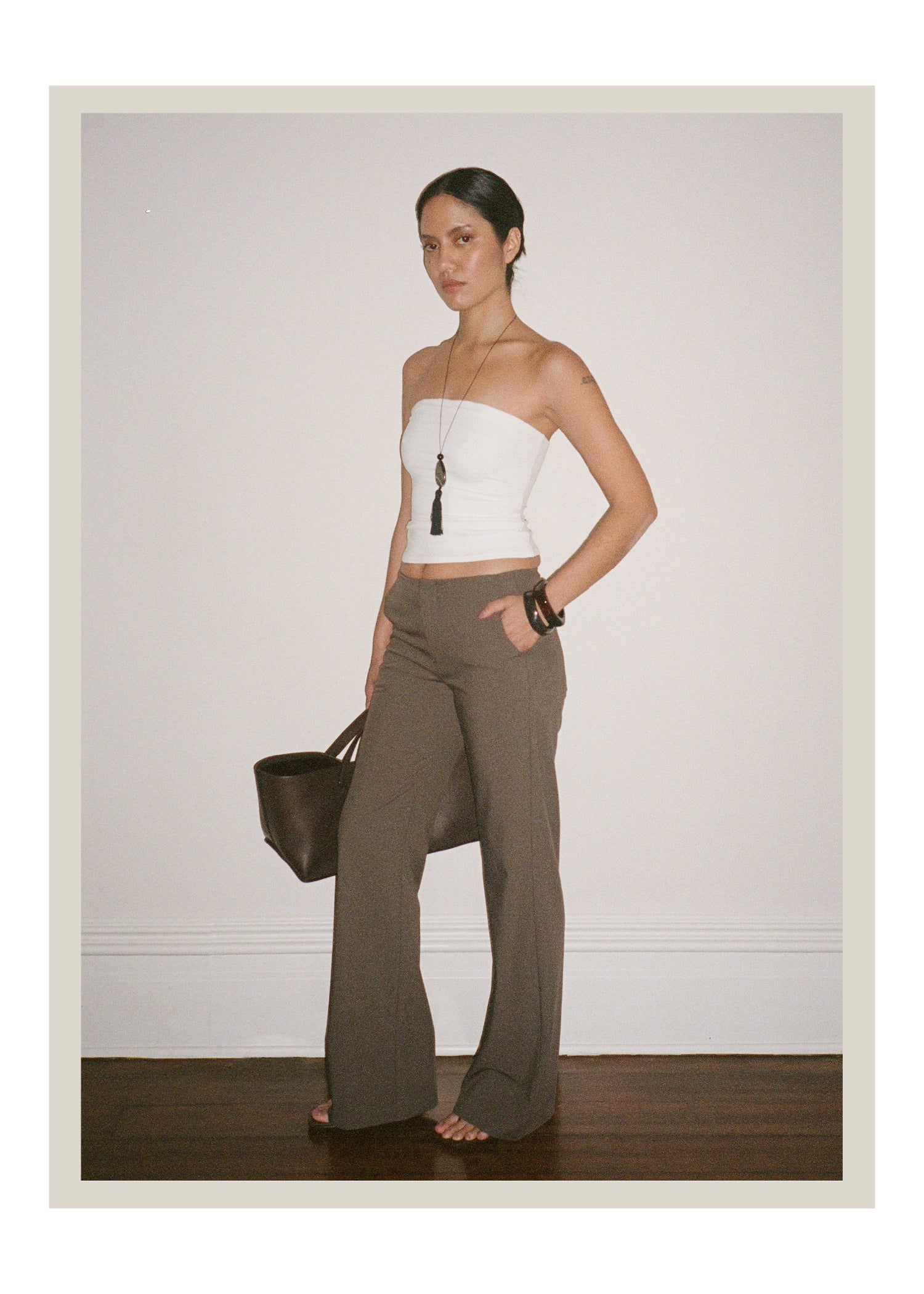 jordan trouser in taupe lightweight twill - preorder march 24th