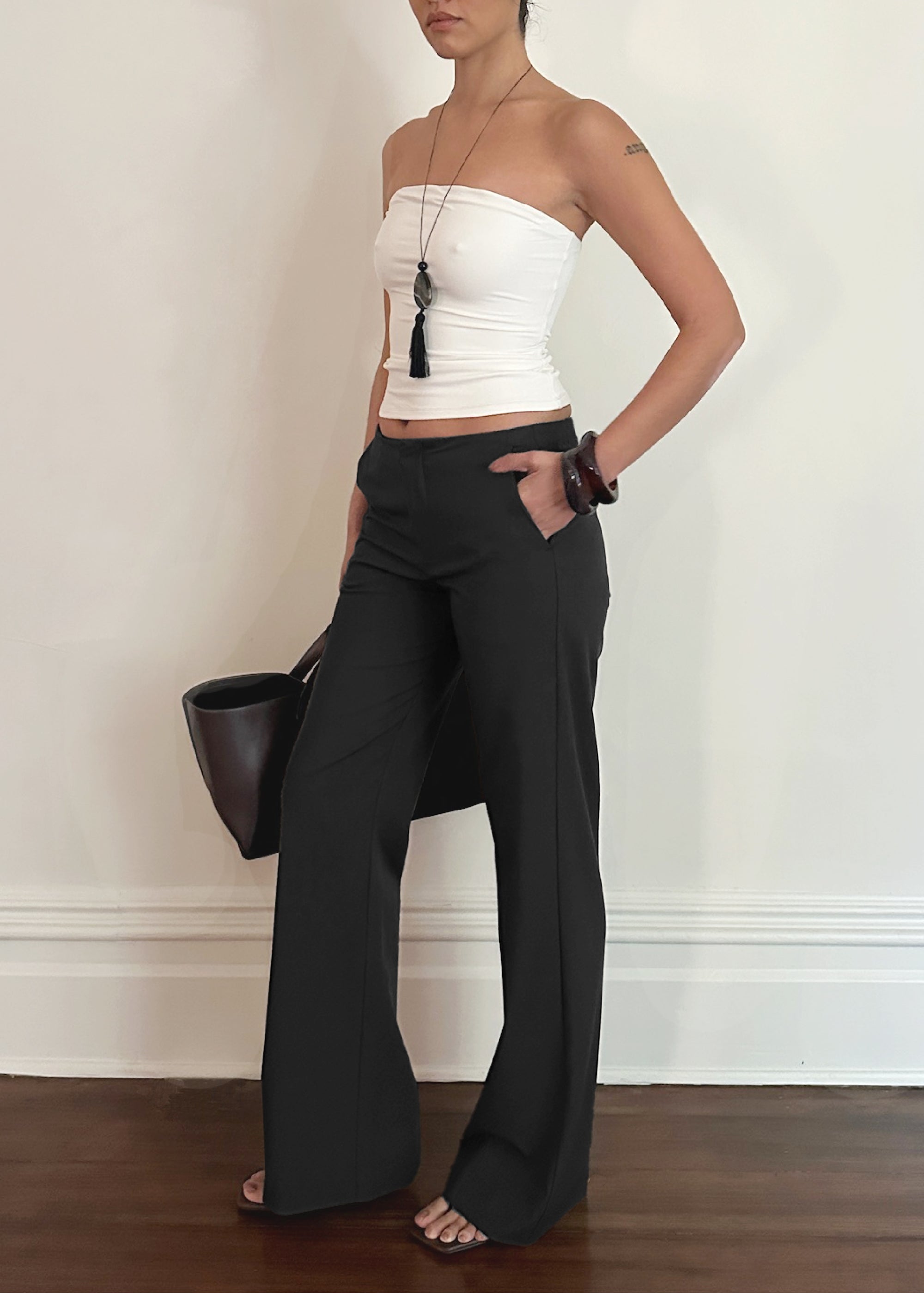 jordan trouser in black lightweight twill - preorder march 24th