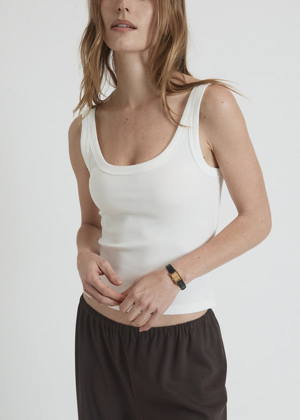 bold tank in white rib