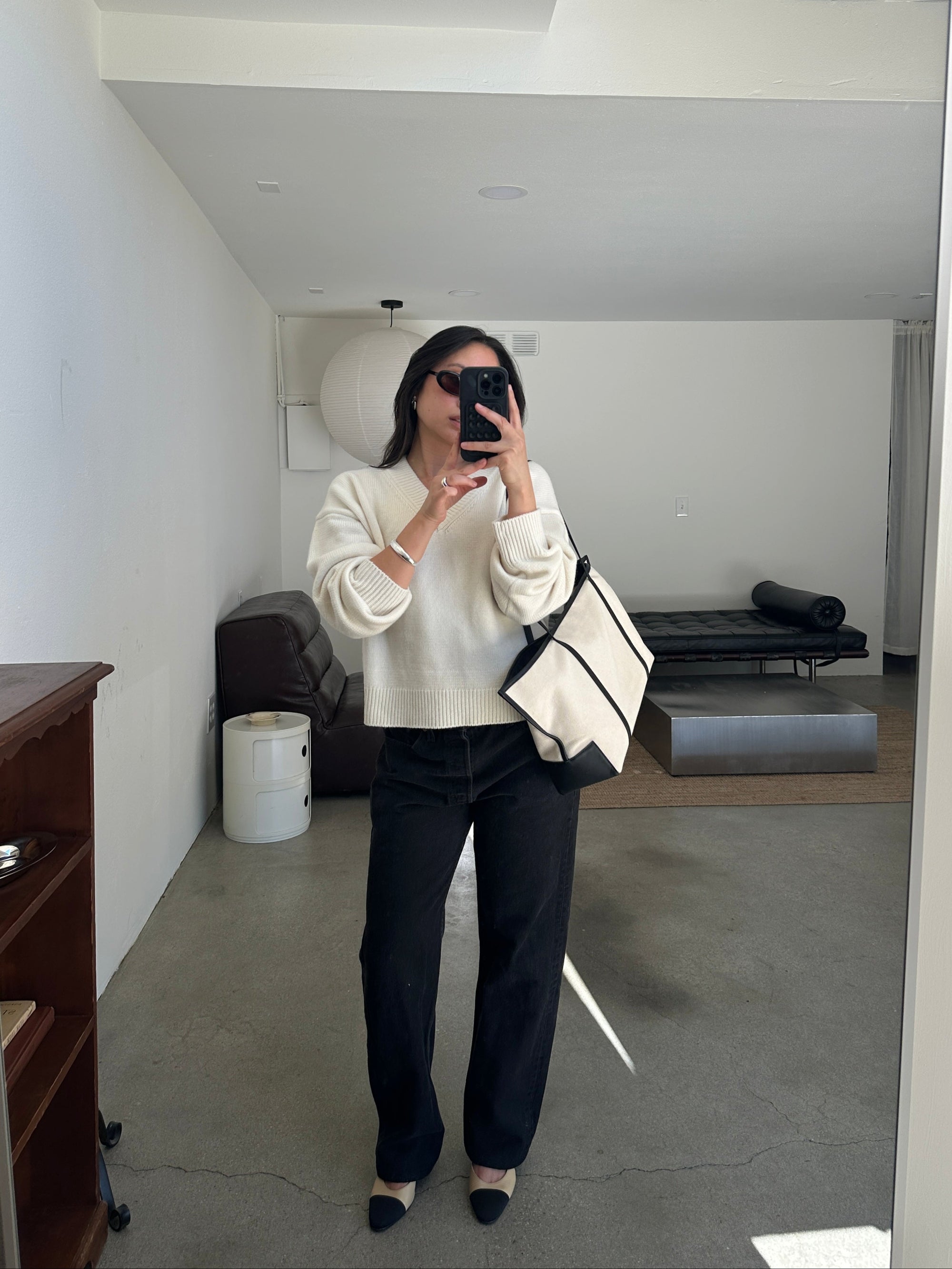 risa sweater in snow wool cashmere