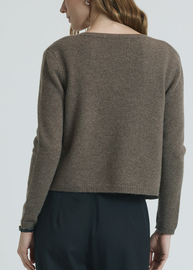 lucia cardigan in hazelnut cashmere