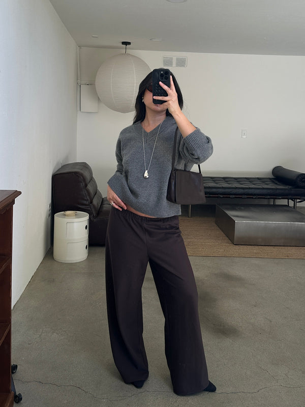 risa sweater in gray wool cashmere