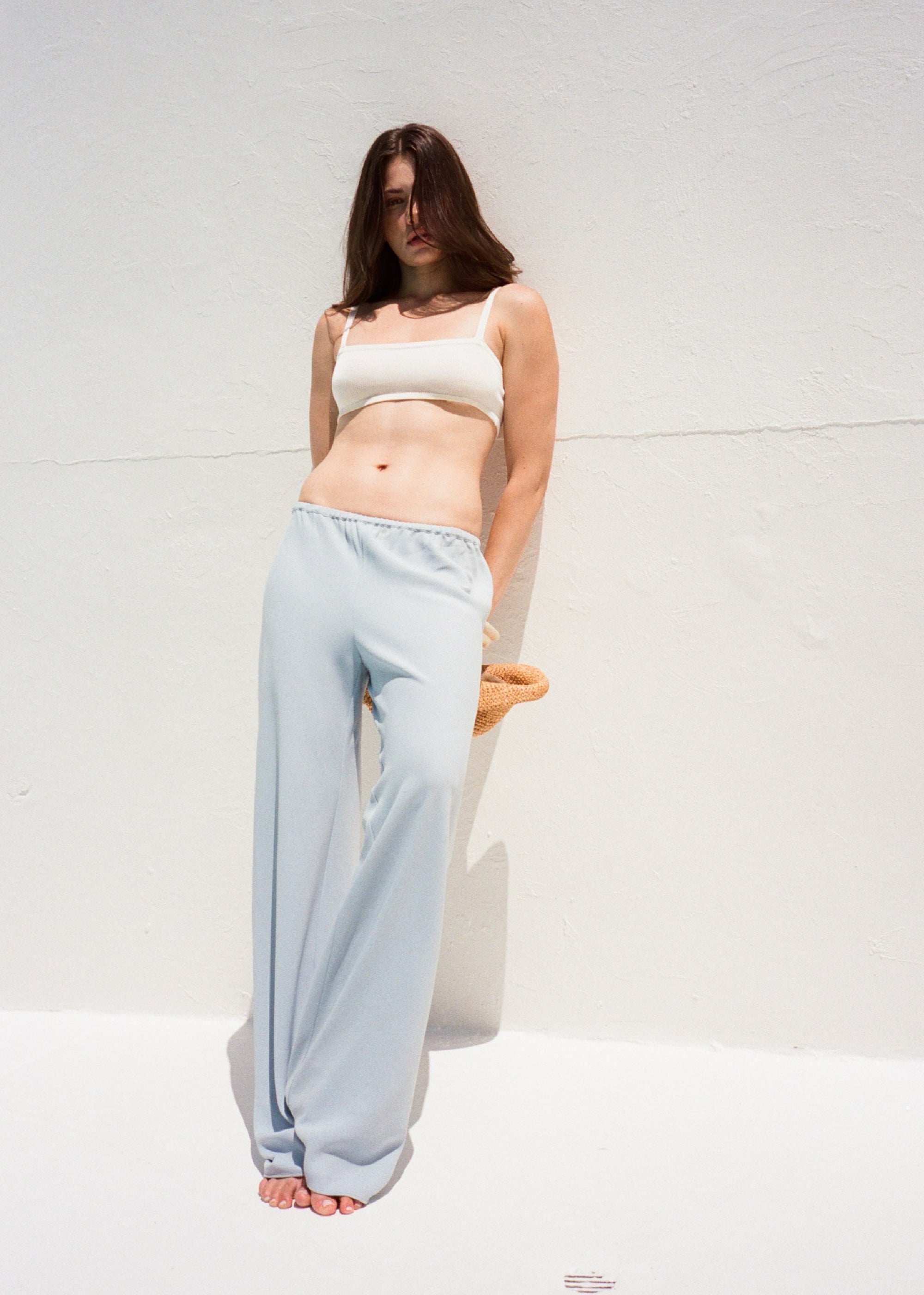 james pant in powder blue lightweight crepe