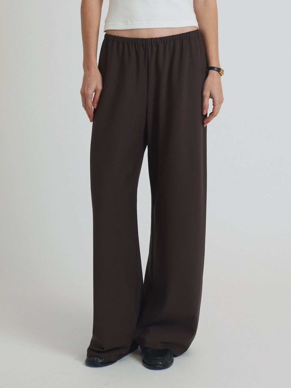 james pant in chocolate suiting twill