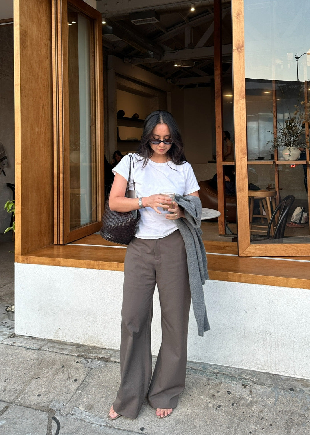 jordan trouser in taupe suiting twill