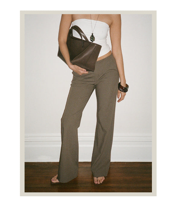 jordan trouser in taupe lightweight twill