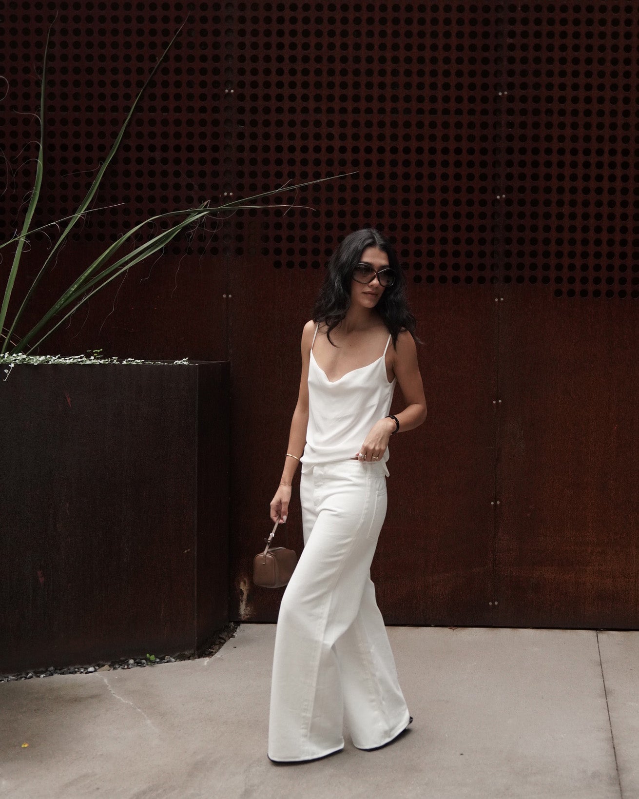 mia top in ivory silk georgette