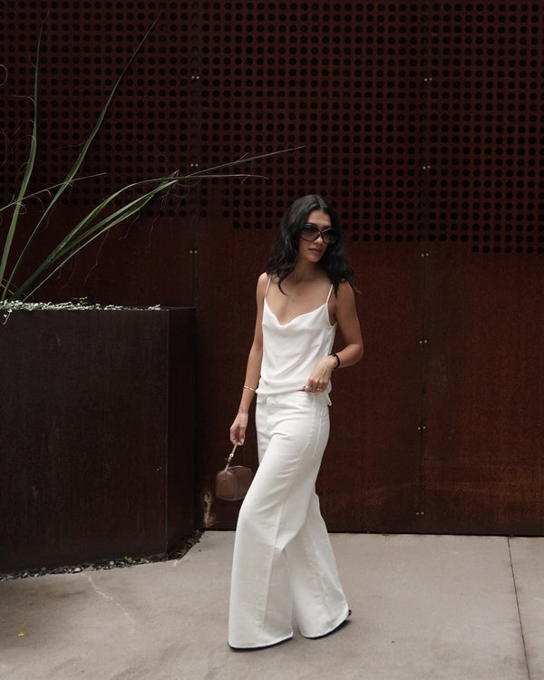 mia top in ivory silk georgette
