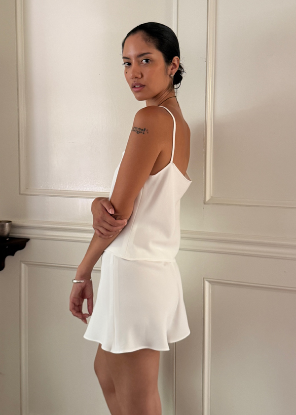 rose cami in ivory lightweight crepe