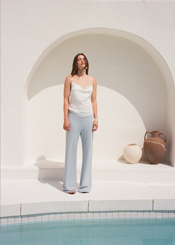 mia top in ivory silk georgette