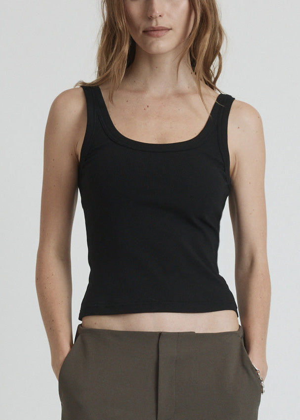 bold tank in black rib