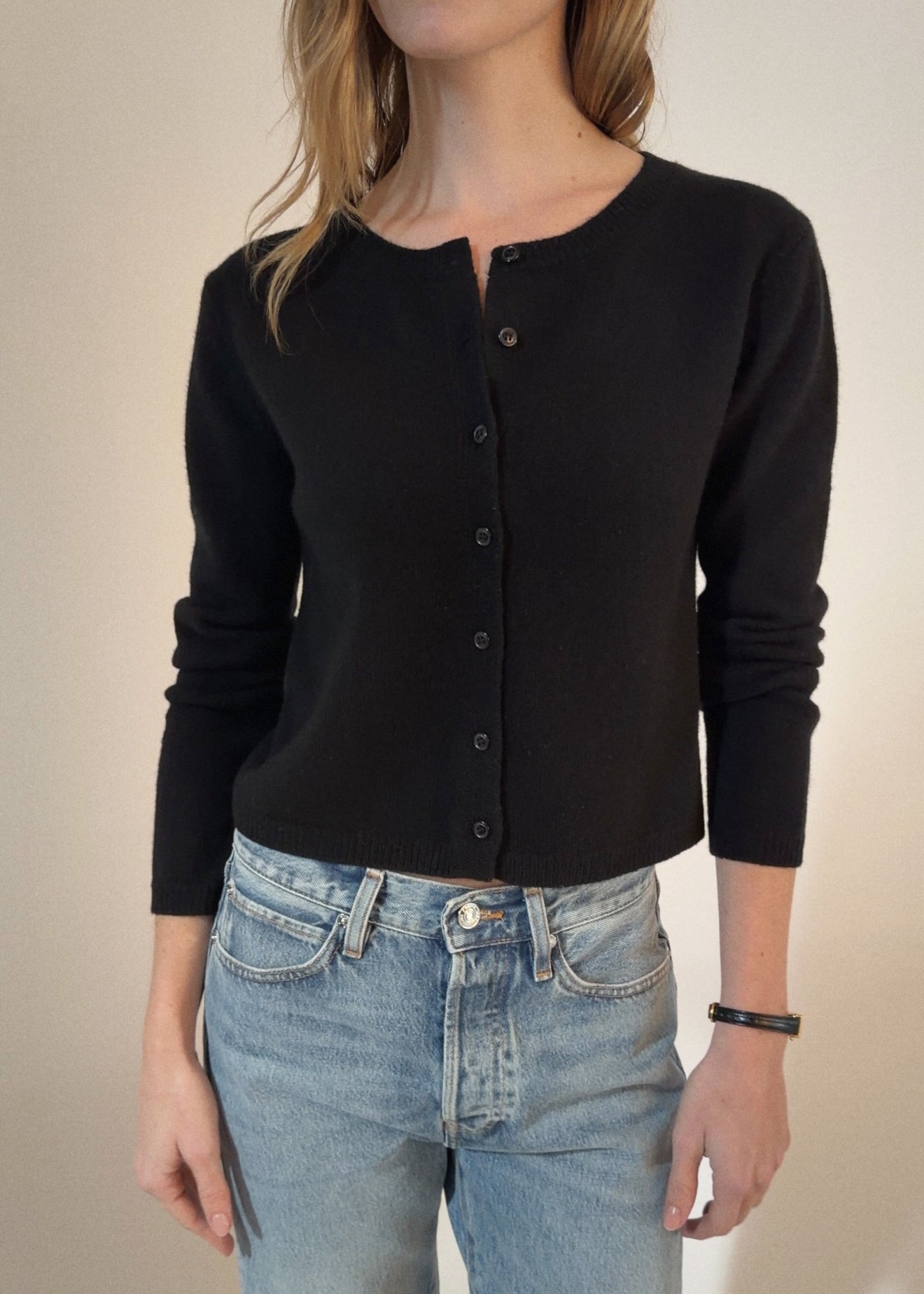 lucia cardigan in black cashmere