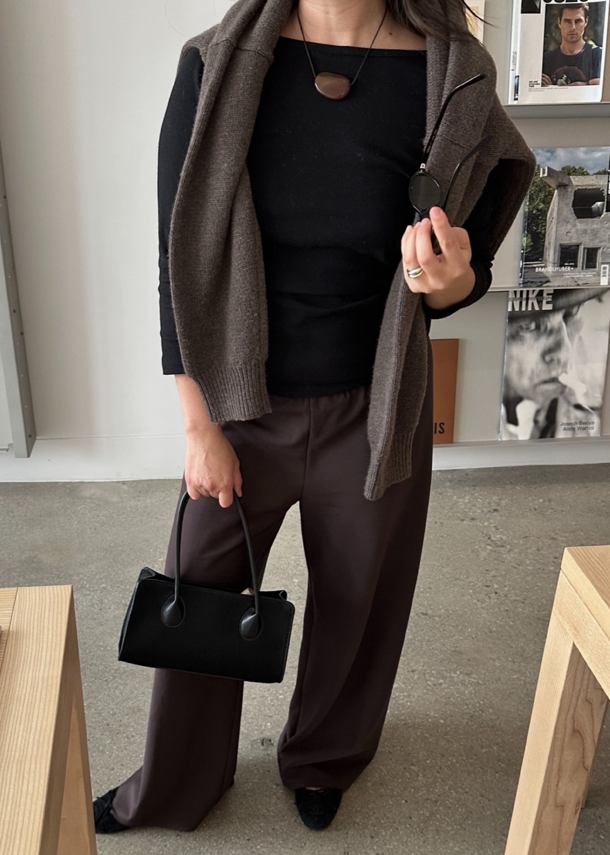 james pant in chocolate suiting twill