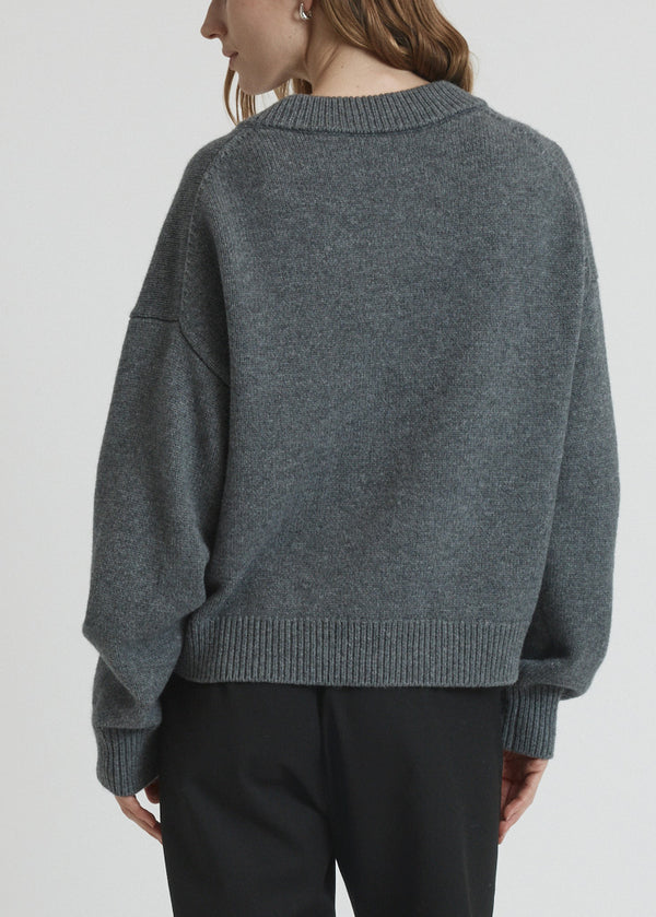 risa sweater in gray wool cashmere