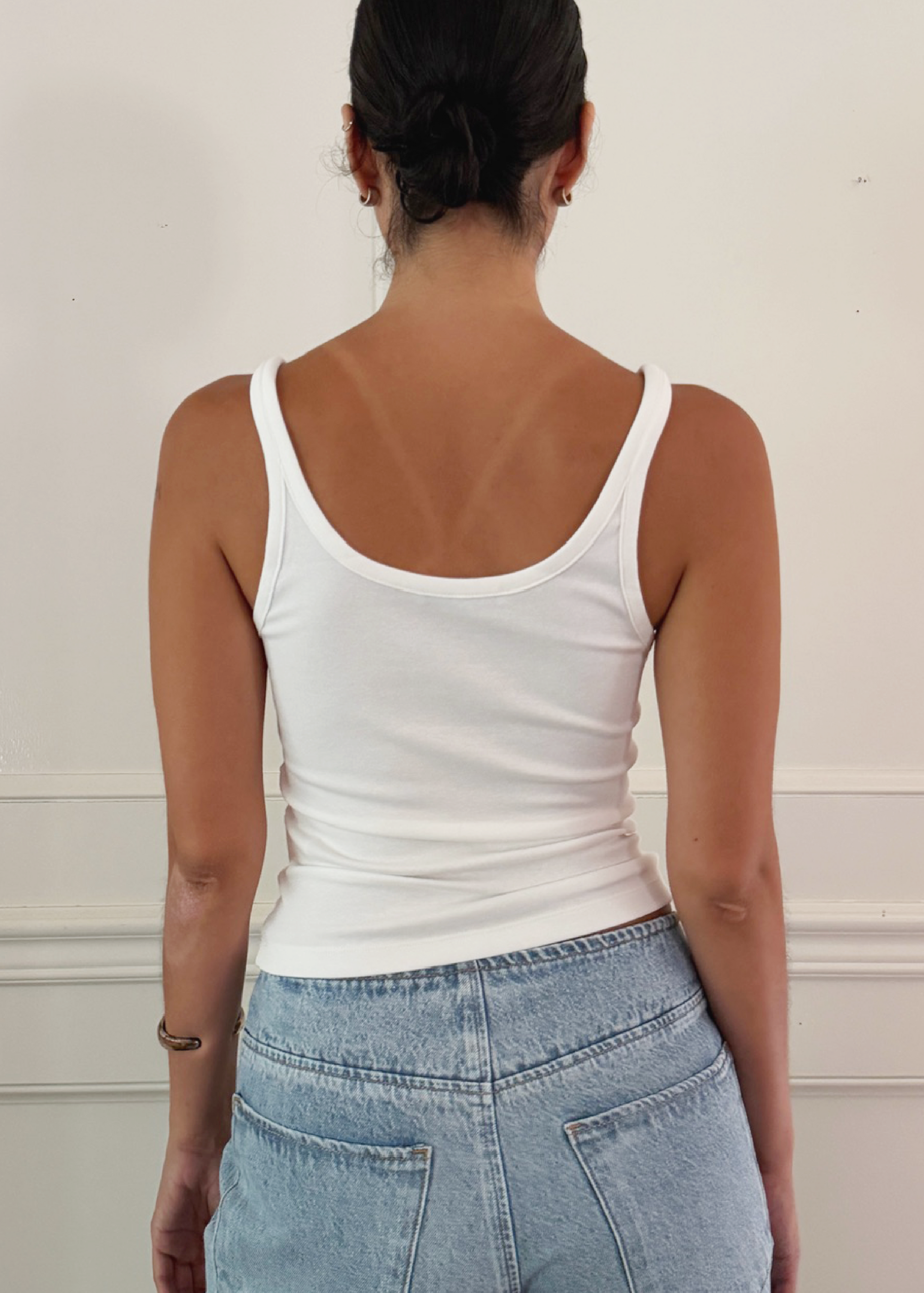 classic tank in white jersey