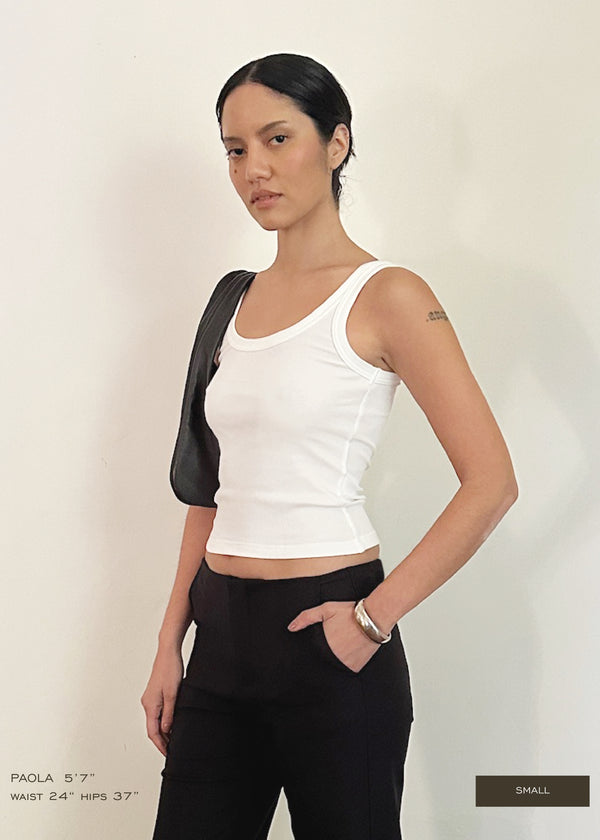bold tank in white rib