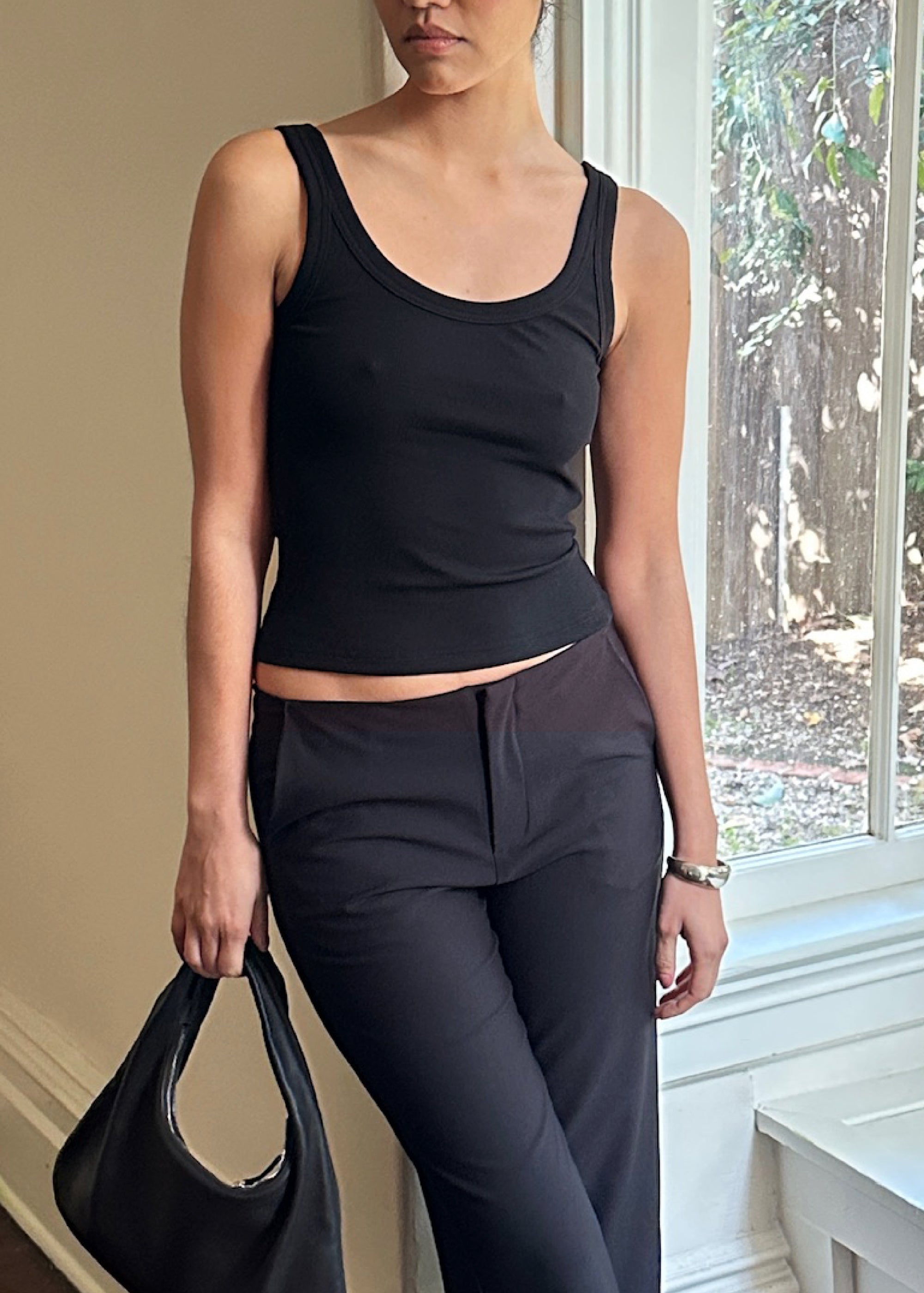 bold tank in black rib