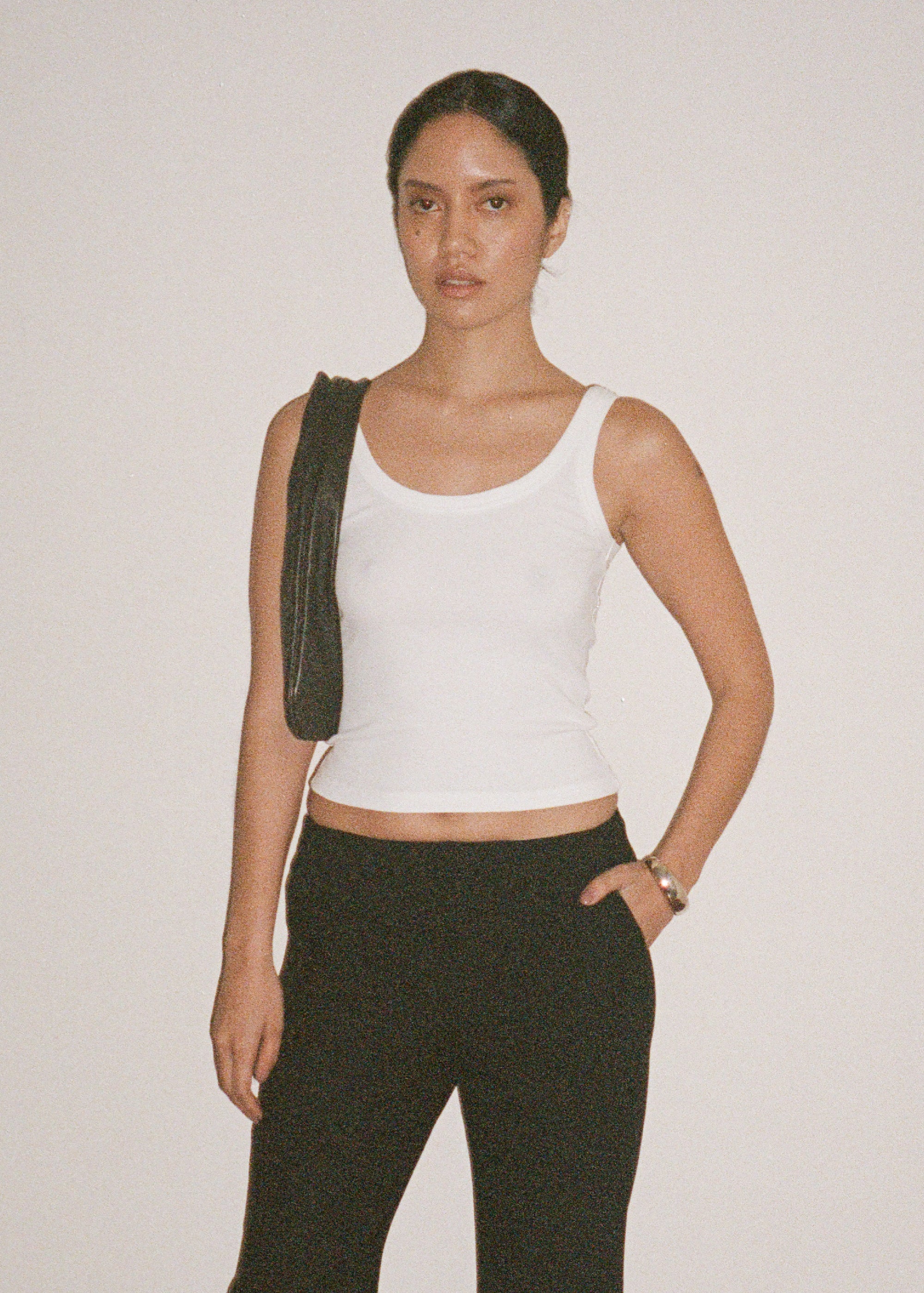 bold tank in white rib