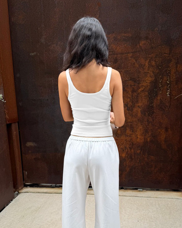 classic tank in white jersey