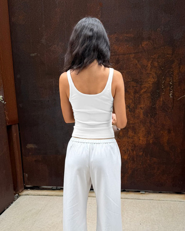 classic tank in white jersey